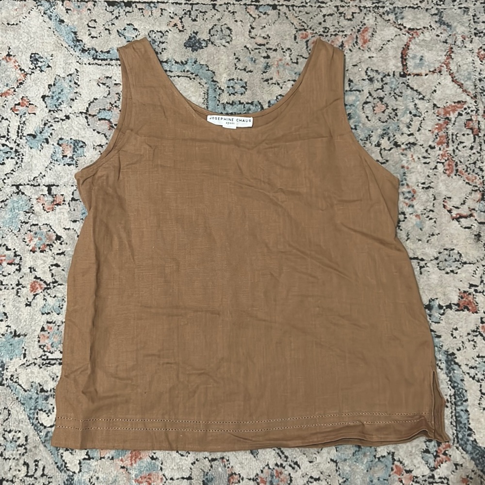 Josephine Chaus 100% Linen Brown Tank